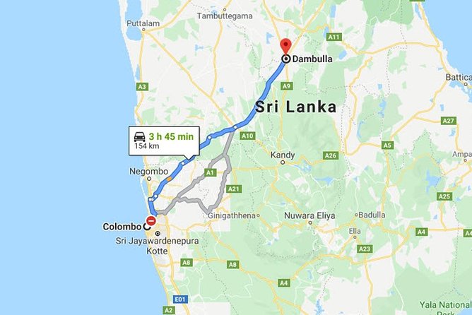 Colombo City to Dambulla City Private Transfer - Leaving your Colombo hotel
